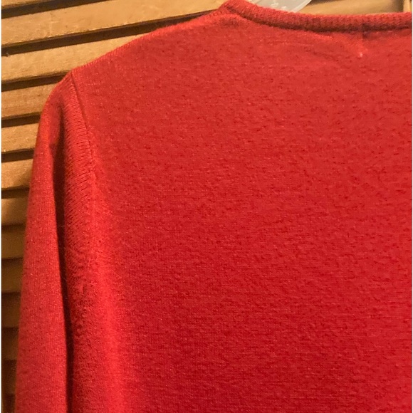 Tian Collection Red Knit Sweater with Sequins Front & Beaded Hem - Picture 14 of 16